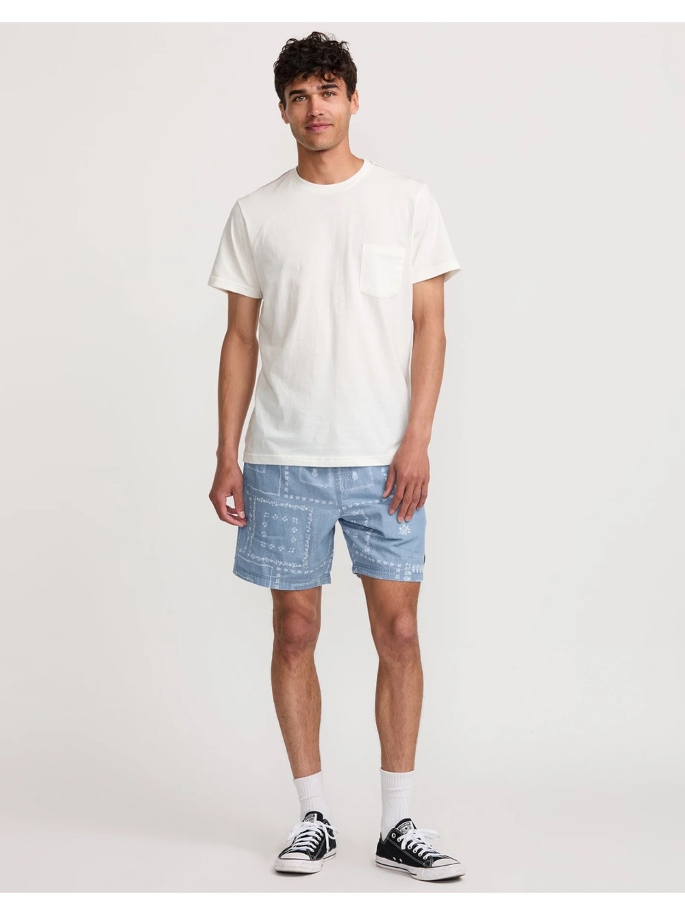 RVCA Light Blue Bandana Print Shorts ~ Large - Picture 14 of 16